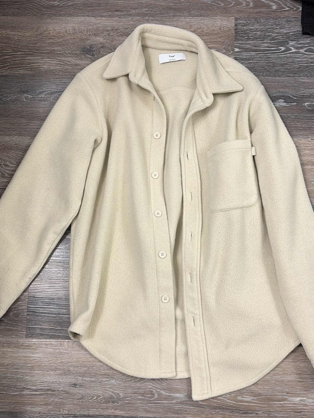 TNA Cream Button-Up Fleece Shirt Jacket
